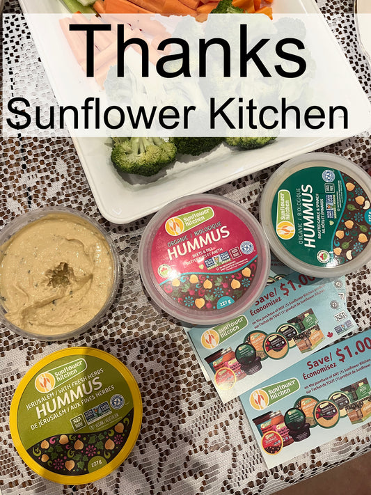 Thank-you Sunflower Kitchen for donating your delicious dips for the Open Studio event.