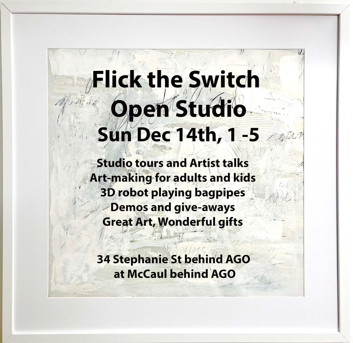 Last Chance Open Studio and Susan N Stewart Art Sale