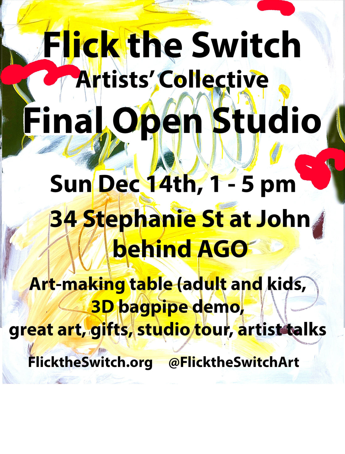 LAST CHANCE — OPEN STUDIO!  SUN DEC 14 • 1–5 PM
