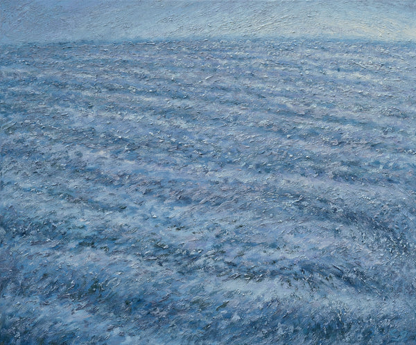 Soft waves in blue and silver