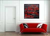 Awareness: Red Loops On Black Art