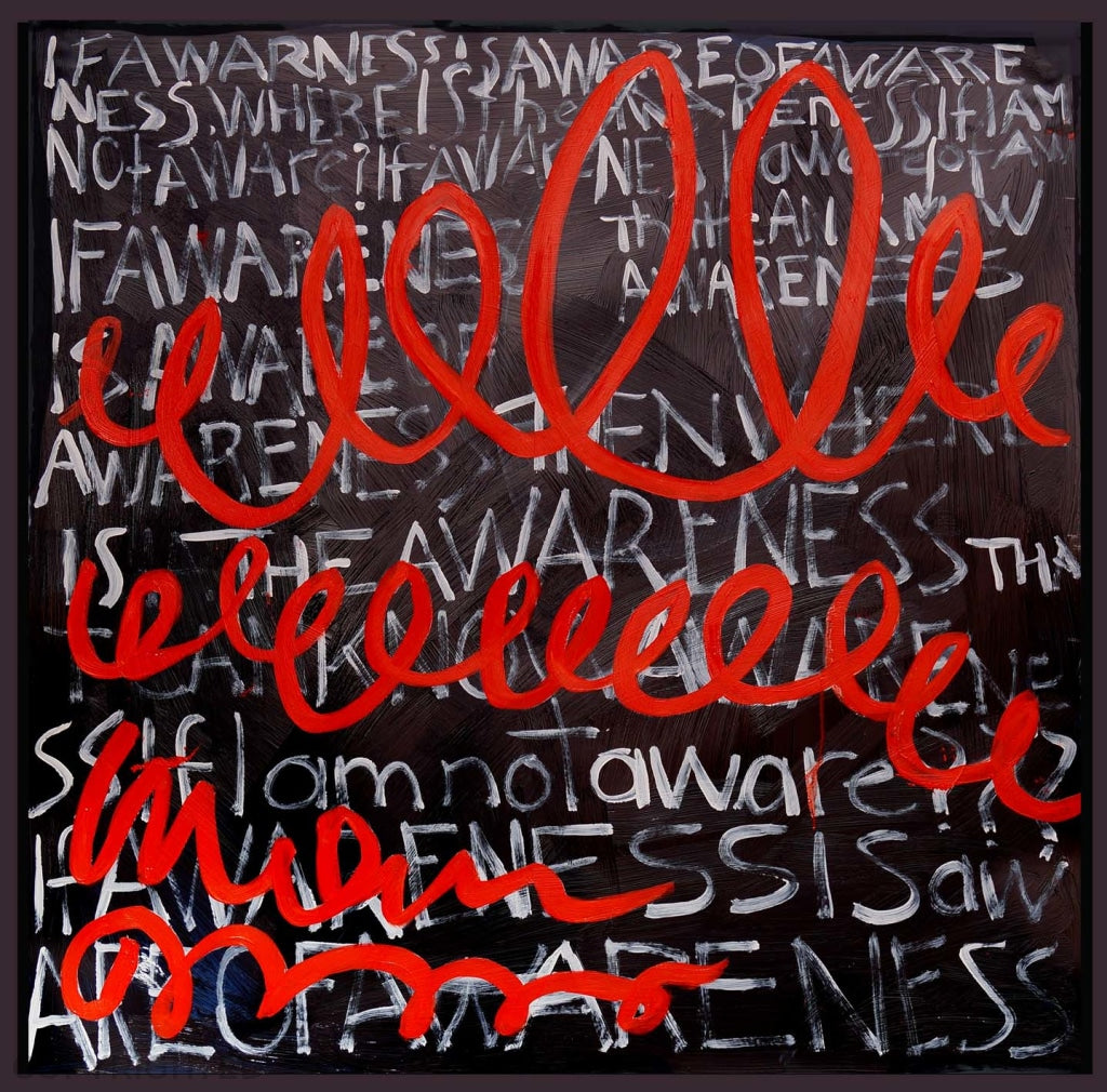 Awareness: Red Loops On Black Art